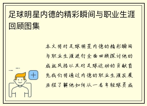 足球明星内德的精彩瞬间与职业生涯回顾图集